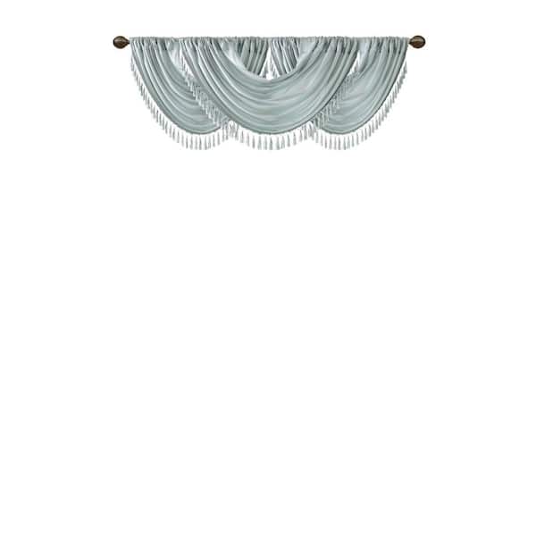 Madison Park Juline 46 in. L x 38 in. W in Dusty Aqua Polyester Light Filtering Valance