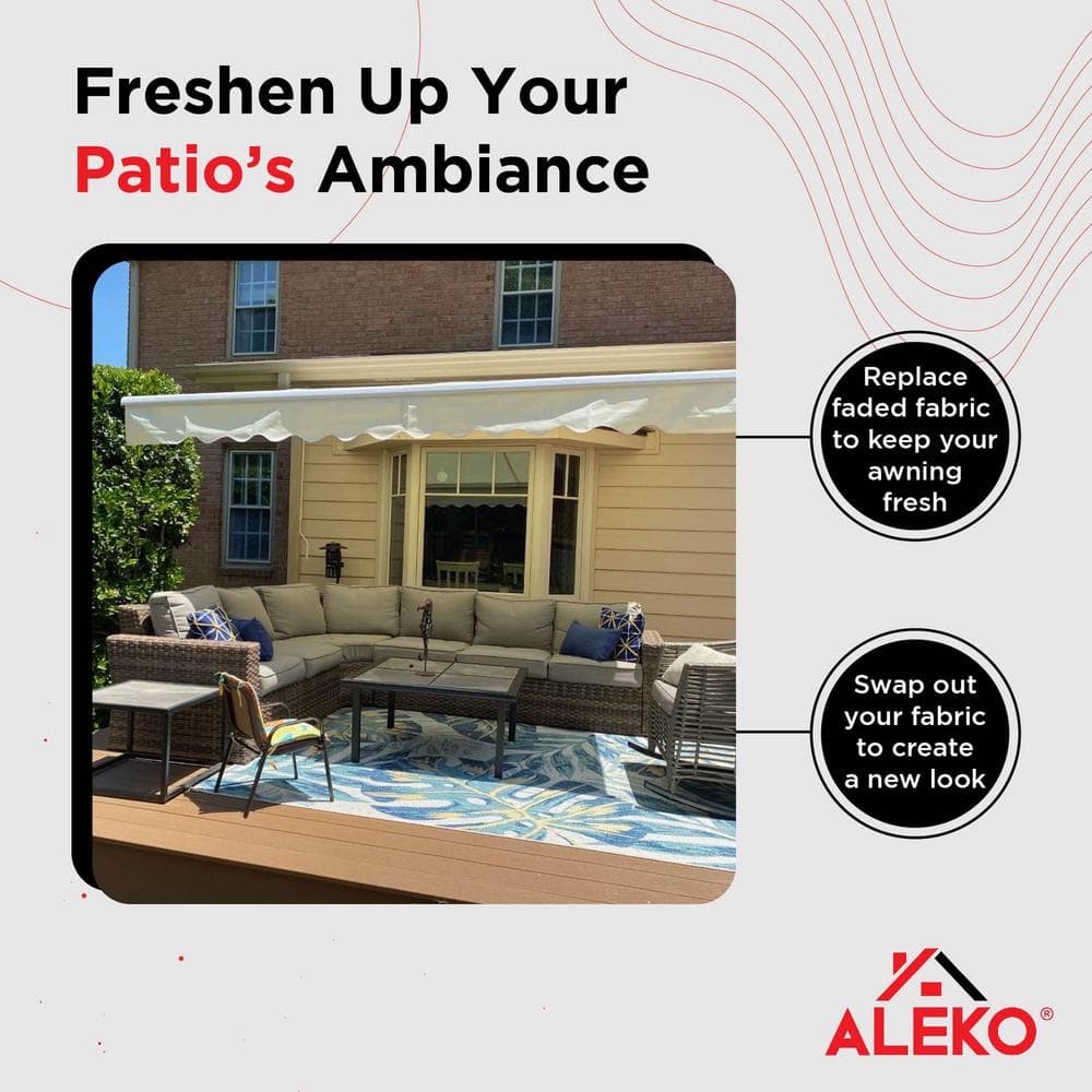 Ivory UV Resistant Retractable Awning Fabric Replacement