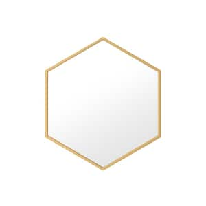 Delta-G 28 in. H x 28 in. W Hexagonal Metal Gold Mirror