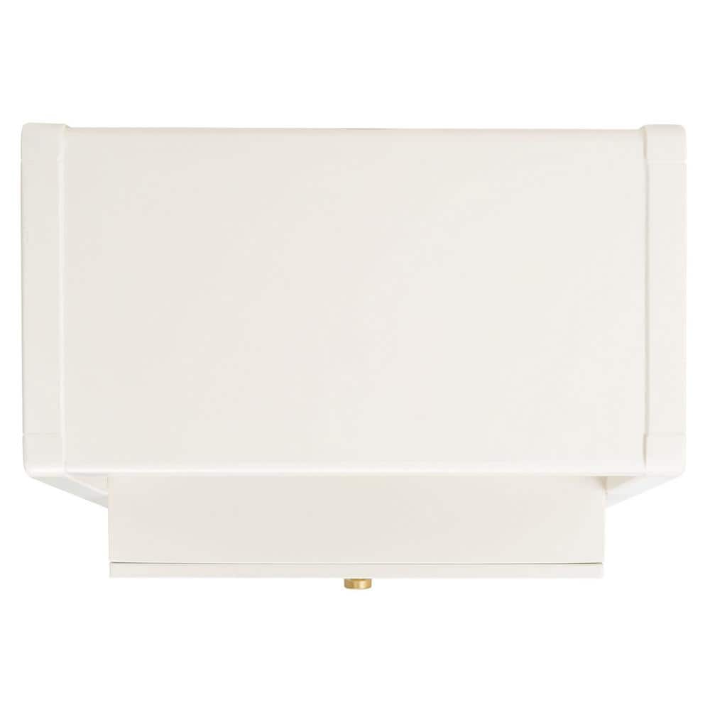 Cove Chic White/Gold Rectangular Storage Accent Table
