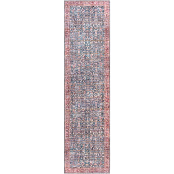 Livabliss Hampton Denim 3 ft. x 10 ft. Traditional Indoor Machine-Washable Runner Rug
