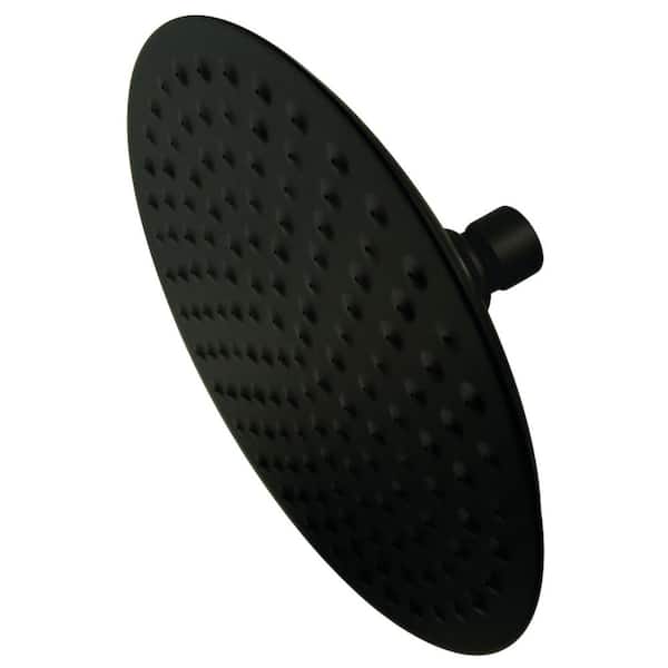 Kingston Brass 1-Spray 7.8 in. Single Wall Mount Fixed Rain Shower Head in Matte Black