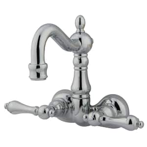 Vintage 2-Handle Wall-Mount Clawfoot Tub Faucets in Polished Chrome