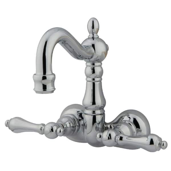 Kingston Brass Vintage 2-Handle Wall-Mount Clawfoot Tub Faucets in Polished Chrome