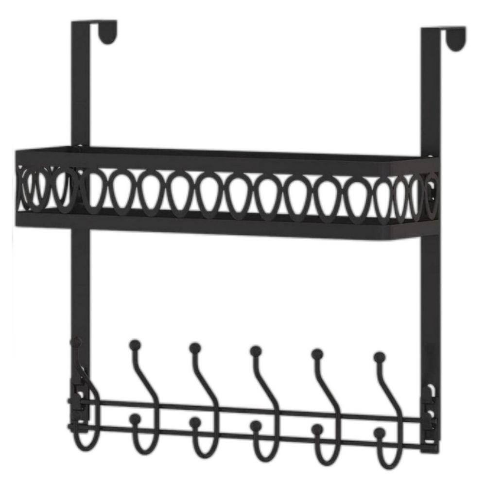 15.6 in. Shower Caddy Basket Metal Over the Door Hooks Door Hanger Organize