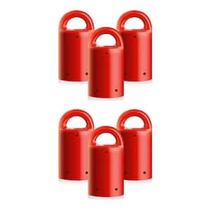 Heavy-Duty Neodymium Anti-Rust Magnet, Magnetic Stud Finder, Key Organizer, Indoor Outdoor in Red (6-Pack)