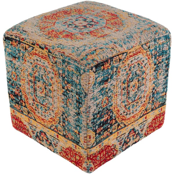 Livabliss Canova Blue Decorative Pouf