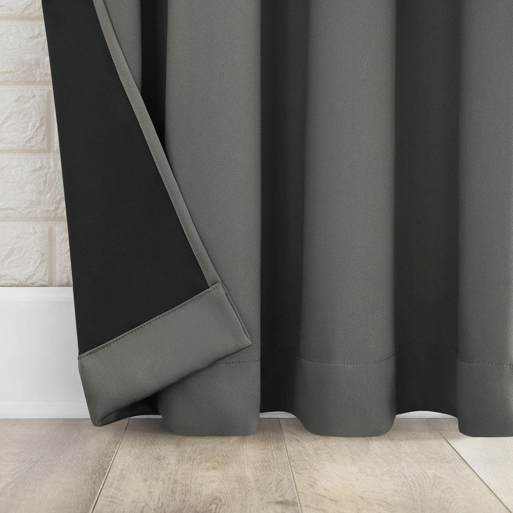 Sun Zero Gray Blackout Rod Pocket Curtain Panel 40" x 63"