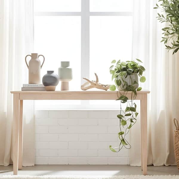 International Concepts Shaker 48 in. Unfinished Standard Rectangle Wood Console Table