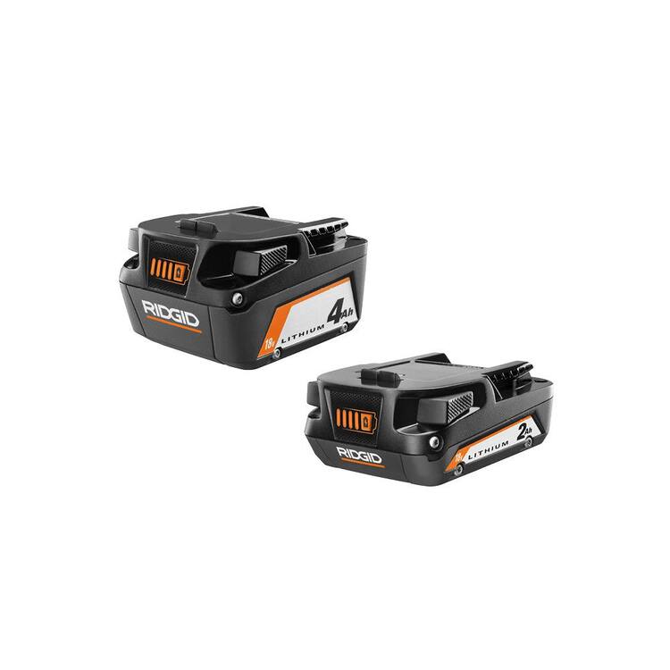 RIDGID 18V Lithium-Ion (1) 4.0 Ah Batteries and (1) 2.0 Ah Batteries