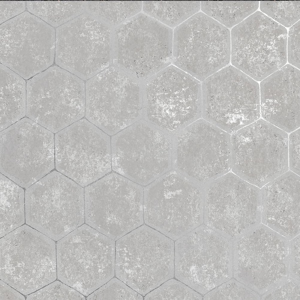 Brewster Geometrics Grey Wallpaper Sample