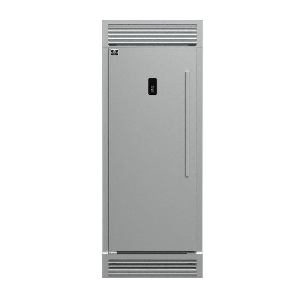 Fortezza 14 cu. Ft. Upright Freezer with Trim Grill in Stainless Steel, 32 Inch Left Swing, Automatic Ice Maker