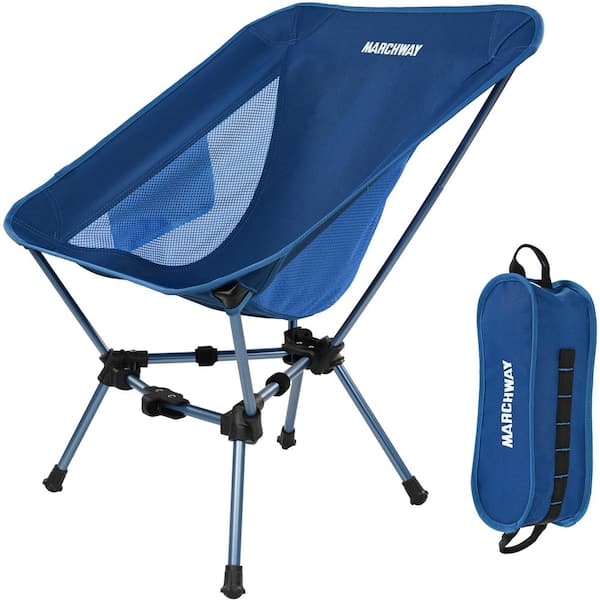 Angel Sar Lightweight Aluminum Folding Camping Chair for Outdoor Hiking, Dark Blue