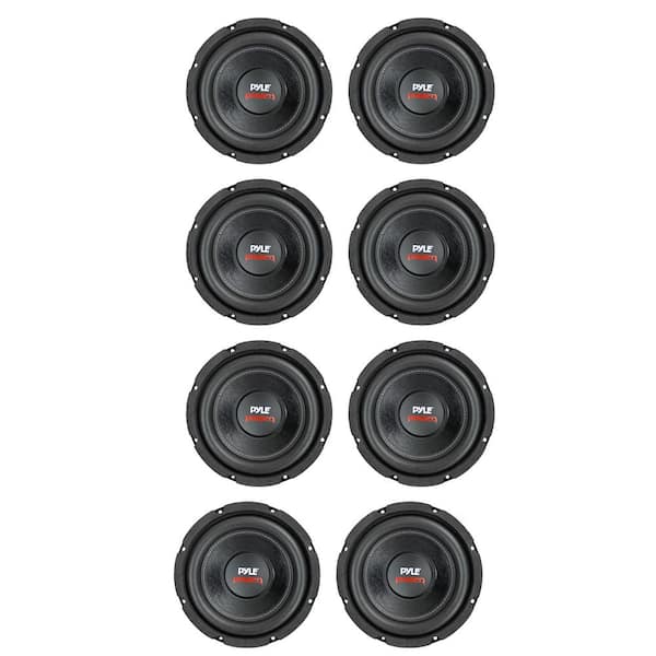 Pyle PLPW8D 8 in. 800-Watt Car Audio Subwoofer Sub Power Woofer 4 Ohm Black (8-Pack)