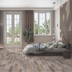 Sunset Wood Dark Grey 6 in. x 24 in. Porcelain Floor and Wall Tile (14 sq. ft./Case)