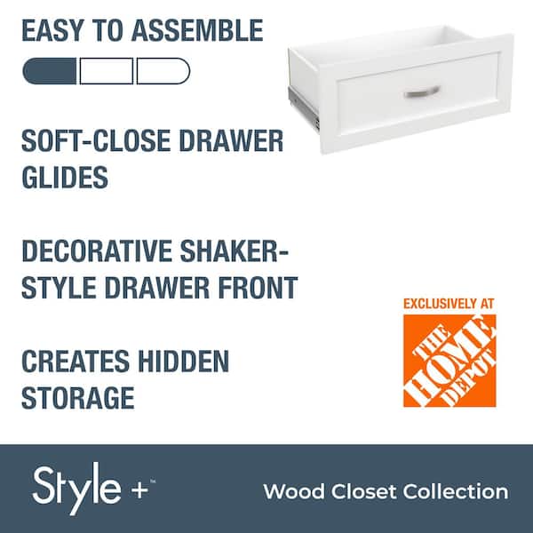 Style+ 10 in. H x 25 in. W White Shaker Drawer Kit for 25 in. W Style+ Tower