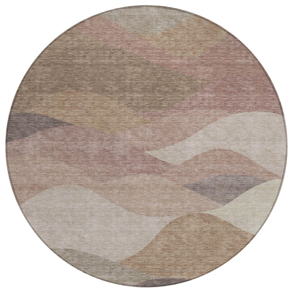 Chantille Machine Washable Indoor/Outdoor Abstract ACN2378 Mocha 8 ft. x 8 ft. Round Rug price history on PriceWatchPro