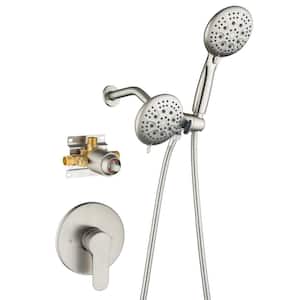 Single Handle 3 -Spray Patterns Shower Faucet 2.5 GPM with Pressure Balance Anti Scald in Brushed Nickel