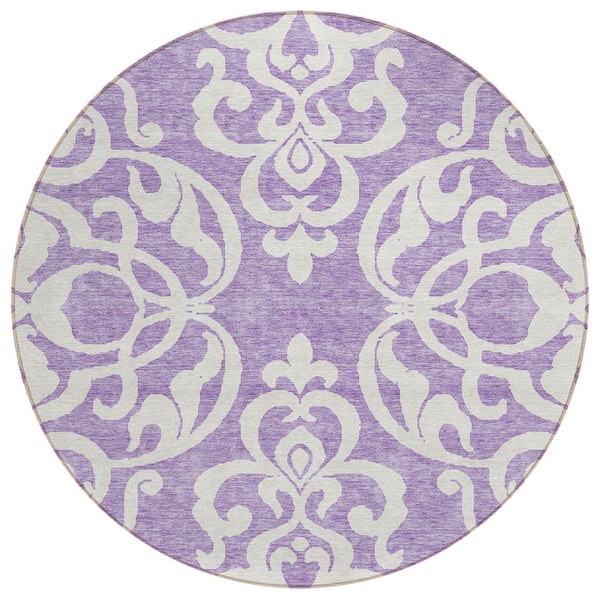 Addison Rugs Chantille Machine Washable Indoor/Outdoor Abstract ACN973 Purple 8 ft. x 8 ft. Area Rug