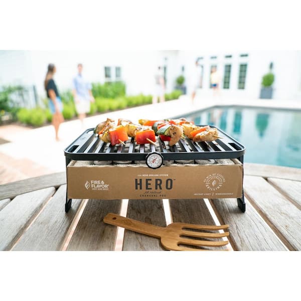 Easy Portable Charcoal Grill, Folds to 1.5