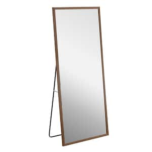 31.5 in. W x 71 in. H Rectangle Solid Wood Frame Full-length Mirror in Brown