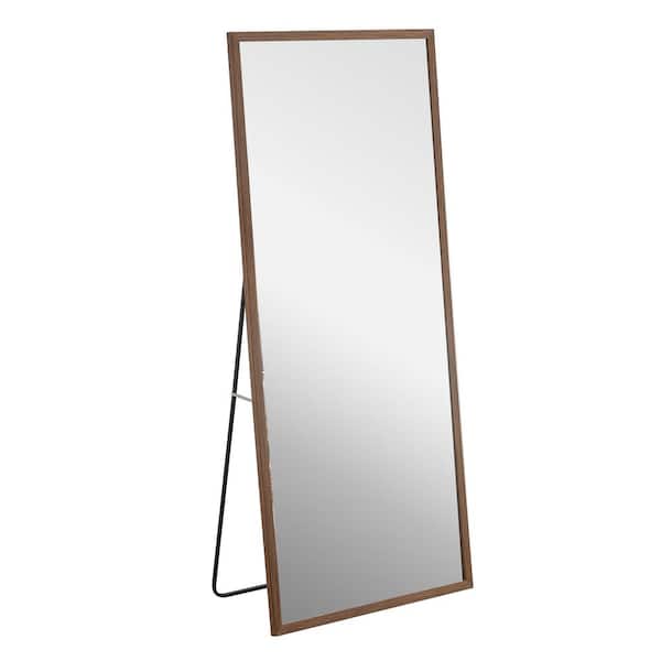 Unbranded 31.5 in. W x 71 in. H Rectangle Solid Wood Frame Full-length Mirror in Brown