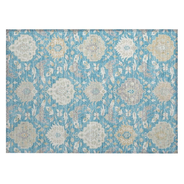 Addison Rugs Chantille Machine Washable Indoor/Outdoor Abstract ACN1026 Teal 1 ft. 8 in. x 2 ft. 6 in. Area Rug