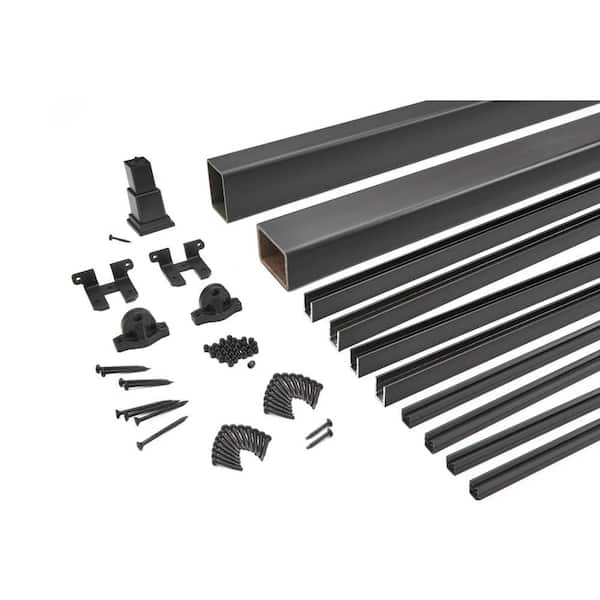 Select 72 in. x 36 in. Charcoal Black Composite Rail Kit for Mesh Railing Panel