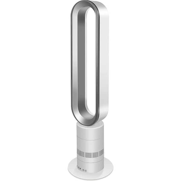 39 in. 10-Speeds Bladeless Tower Fan with Closure and Remote Control, 10-Hour Timing Low Noise, Silver - Home Depot