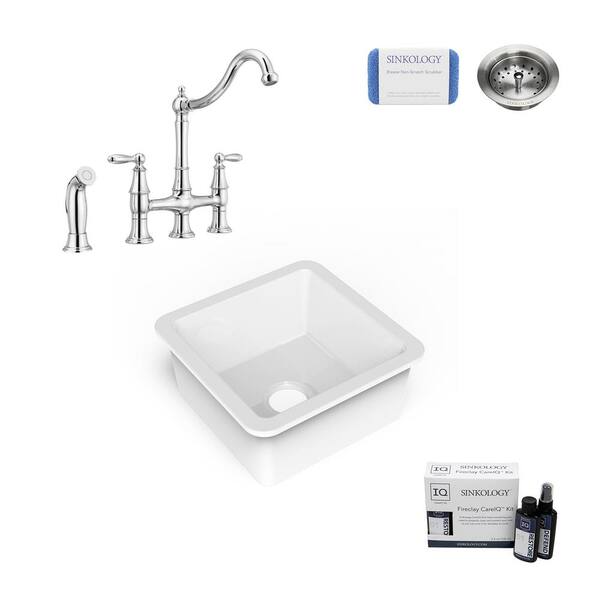 Amplify Undermount Fireclay 18.1 in.Single Bowl Bar Prep Sink in Crisp White Amplify Undermount Fireclay 18.1 in.Single Bowl Bar Prep Sink in Crisp White