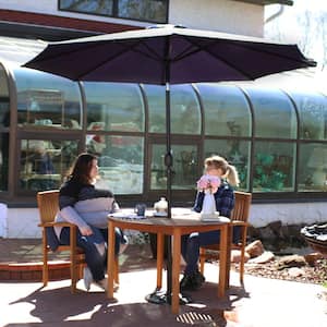 9 ft. Aluminum Market Tilt Patio Umbrella in Navy Blue