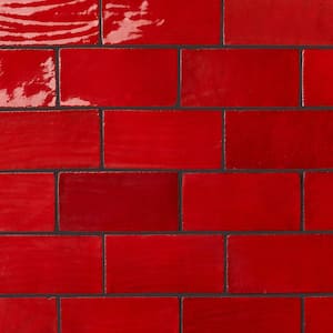 Orion Selenium Red 3.93 in. x 7.87 in. Glazed Terracotta Clay Subway Wall Tile (10.76 Sq. Ft./Case)