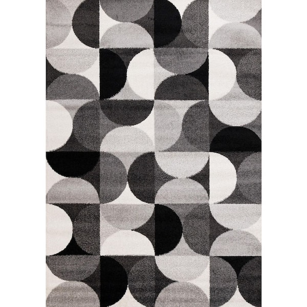 5 ft. x 8 ft. Grey Caldera Collections Geometric Indoor Area Rug