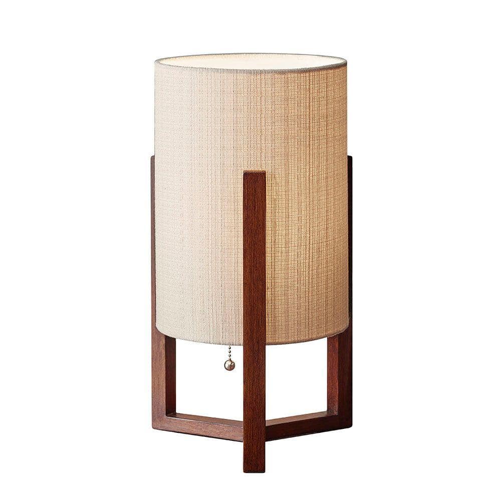 Quinn Triangular Base Black Linen Shade Table Lantern Set