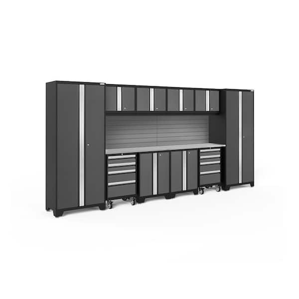 NewAge Products Bold Series 12 Piece 24 Gauge Steel Garage Storage   Charcoal Gray Newage Products Garage Storage Systems 56017 64 600 