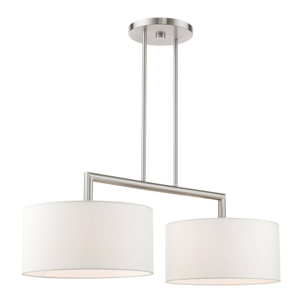Meridian Brushed Nickel 2-Light Linear Drum Chandelier