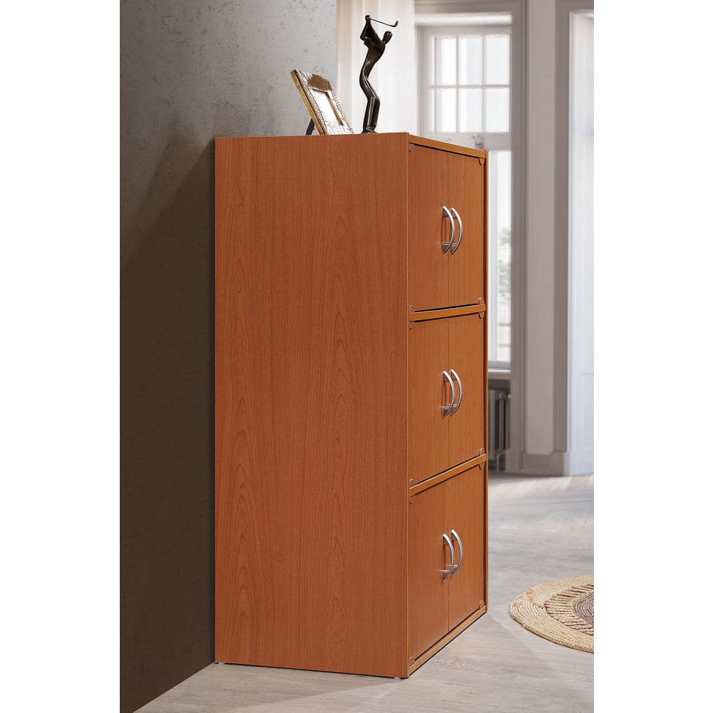 Kid-Friendly Black Storage Bookcase with Doors and Cubes