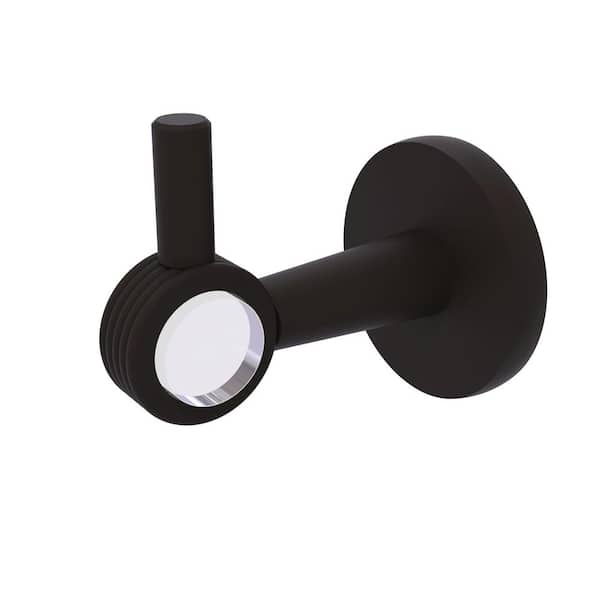 Allied Brass Clearview Collection J-Hook Robe/Towel Hook with Groovy Accents in Oil Rubbed Bronze