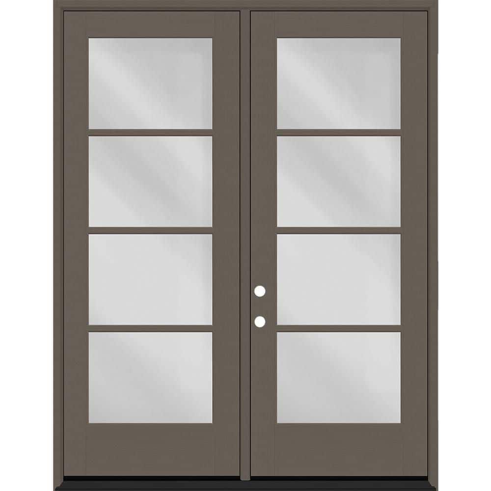Legacy 72 in. x 96 in. Icon 4L Modern Clear Glass Kindling RHIS Fiberglass Double Prehung Front Door with 4-9/16 Jamb price history on PriceWatchPro
