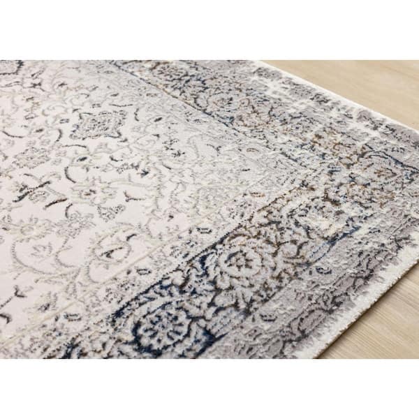 Veridian Collections 5 ft. x 8 ft. Beige Border, Classic, Elegant Indoor Area Rug