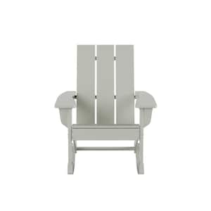 Shoreside Sand Plastic Modern Adirondack Outdoor Rocking Chair