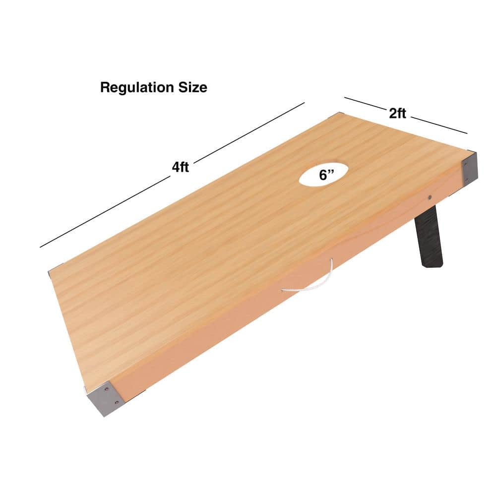 Regulation Size Wooden Cornhole Game Set with Bean Bags