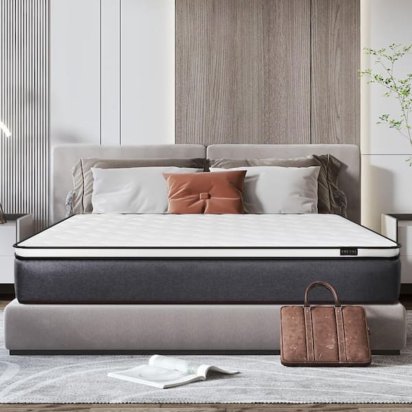 Silverpark 10 in. Medium High Density Foam Euro Top Mattress with Pocket Spring in a Box Pressure Relief and Supportive Queen Size