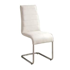 Mauna White Leather with Metal Frame Side Chair (Set of 2)