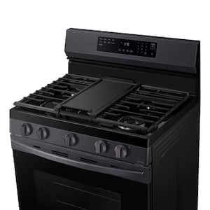 6 cu. ft. Smart Wi-Fi Enabled Convection Gas Range with No Preheat AirFry in Black Stainless Steel