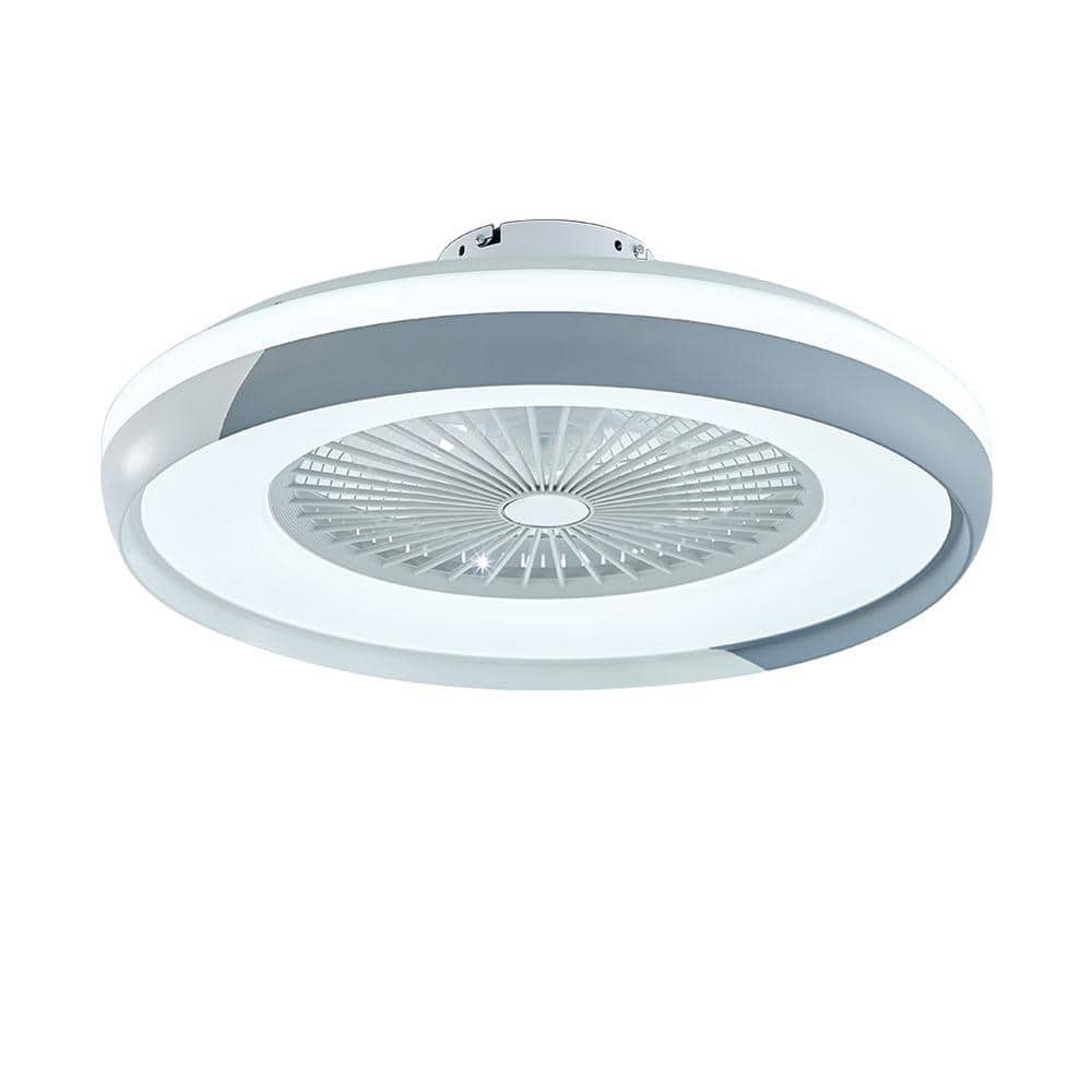 Reviews for OUKANING 20 in. Indoor Gray Modern Round Semi Flush Mount