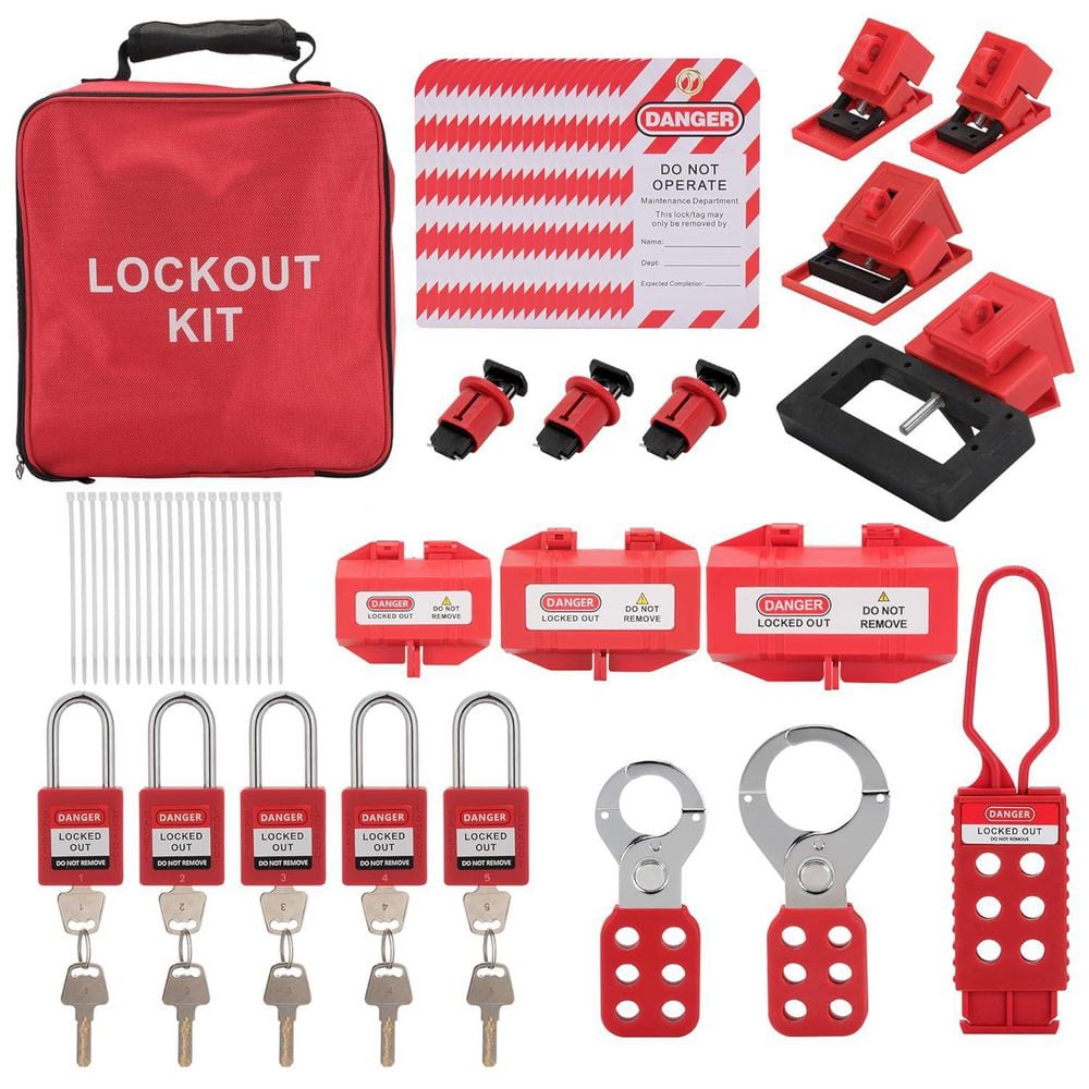 58-Pack OSHA Compliant Electrical Lockout Tagout Kit with Padlocks Hasps Breaker Locks Tags Storage Bag price history on PriceWatchPro