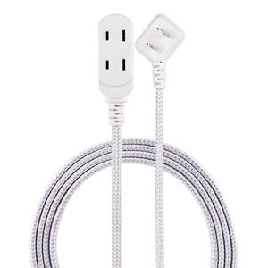 3-Outlet Polarized Power Strip with 15 ft. Braided Cord, Gray
