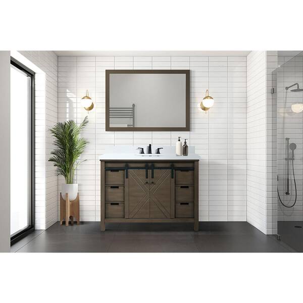 Lexora Marsyas 48-in Brown Bathroom Vanity Cabinet Lexora Marsyas 48-in Brown Bathroom Vanity Cabinet