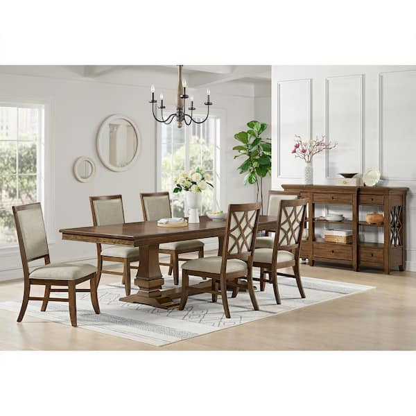 Stark Cherry Wood Grey Fabric Dining Side Chair (2 Per Carton)